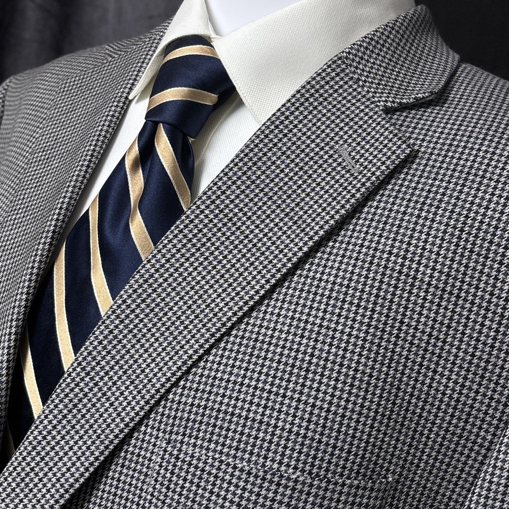 Lauren Ralph Lauren Sport Coat 50R Tan‎ Houndstooth Blazer Classic Jacket